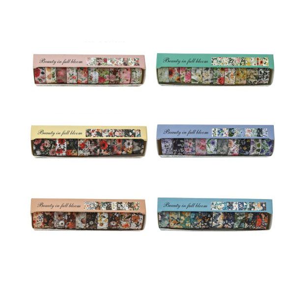 10-Roll Floral Washi Tape Set (Style 3) - 15 mm x 2 m Decorative Flower view 5