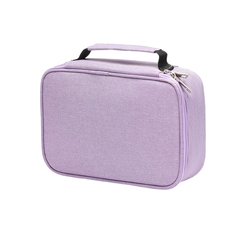 Large Capacity 72-Slot Pencil Case - Purple Multi-Layer Zipper Stationery