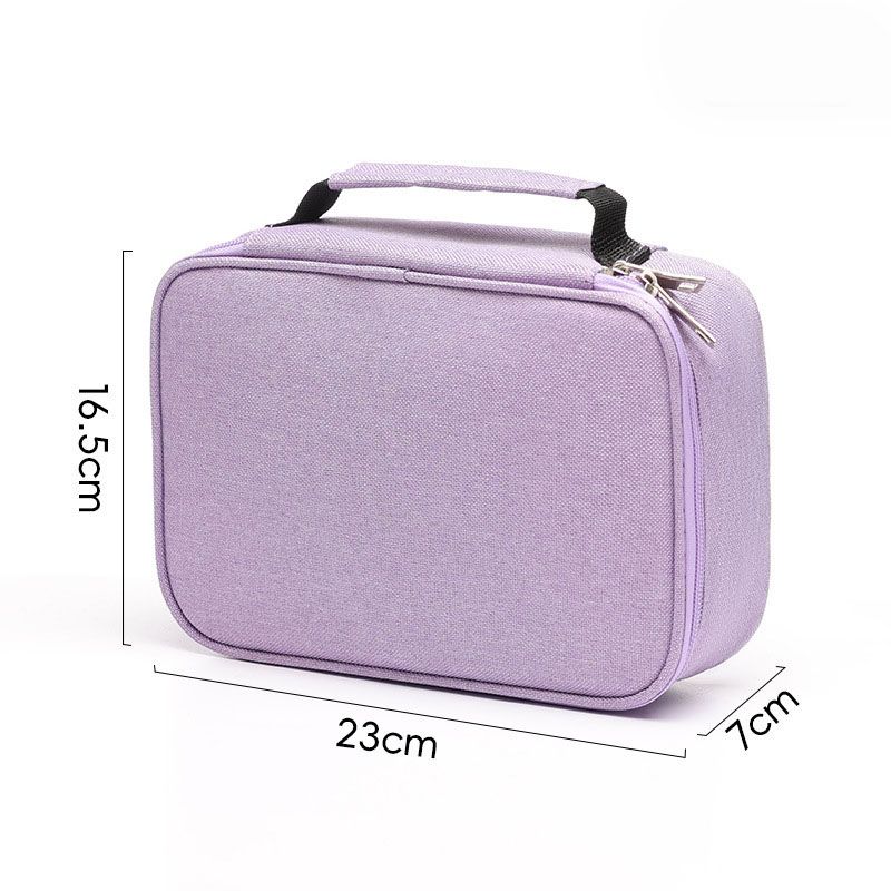 Large Capacity 72-Slot Pencil Case - Purple Multi-Layer Zipper Stationery view 8
