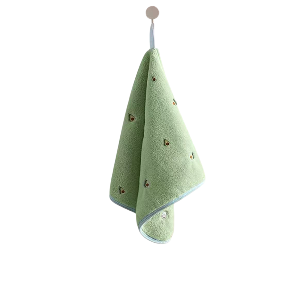 5-Pack Hanging Hand Towels (Green)- 30 x 30 cm Soft Absorbent Quick-Dry Square