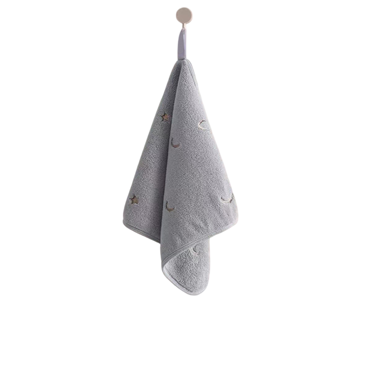 5-Pack Hanging Hand Towels (Gray)- 30 x 30 cm Soft Absorbent Quick-Dry Square