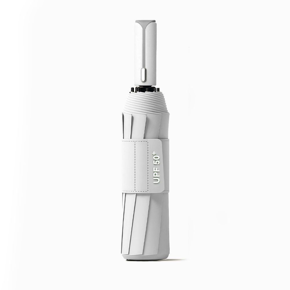Automatic Folding Umbrella (White)- 105 cm Large Canopy