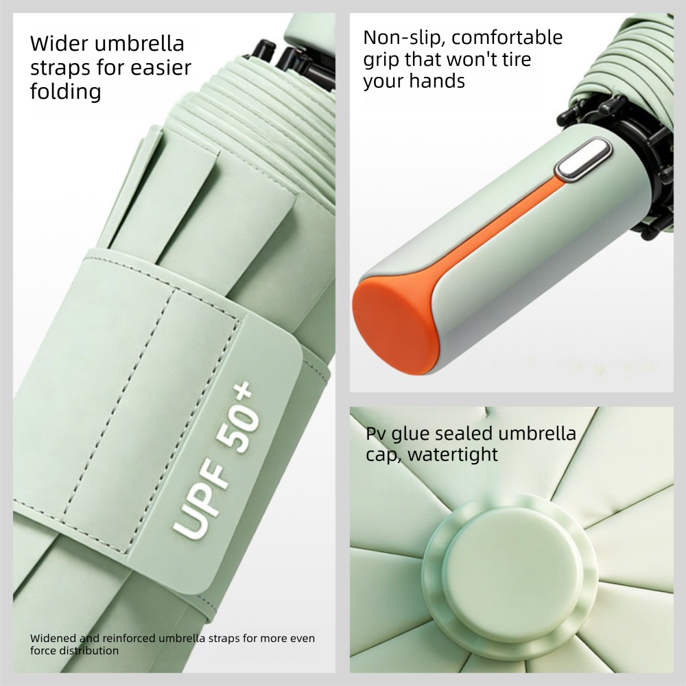 Automatic Folding Umbrella (Yellow) - 105 cm Large Canopy view 2