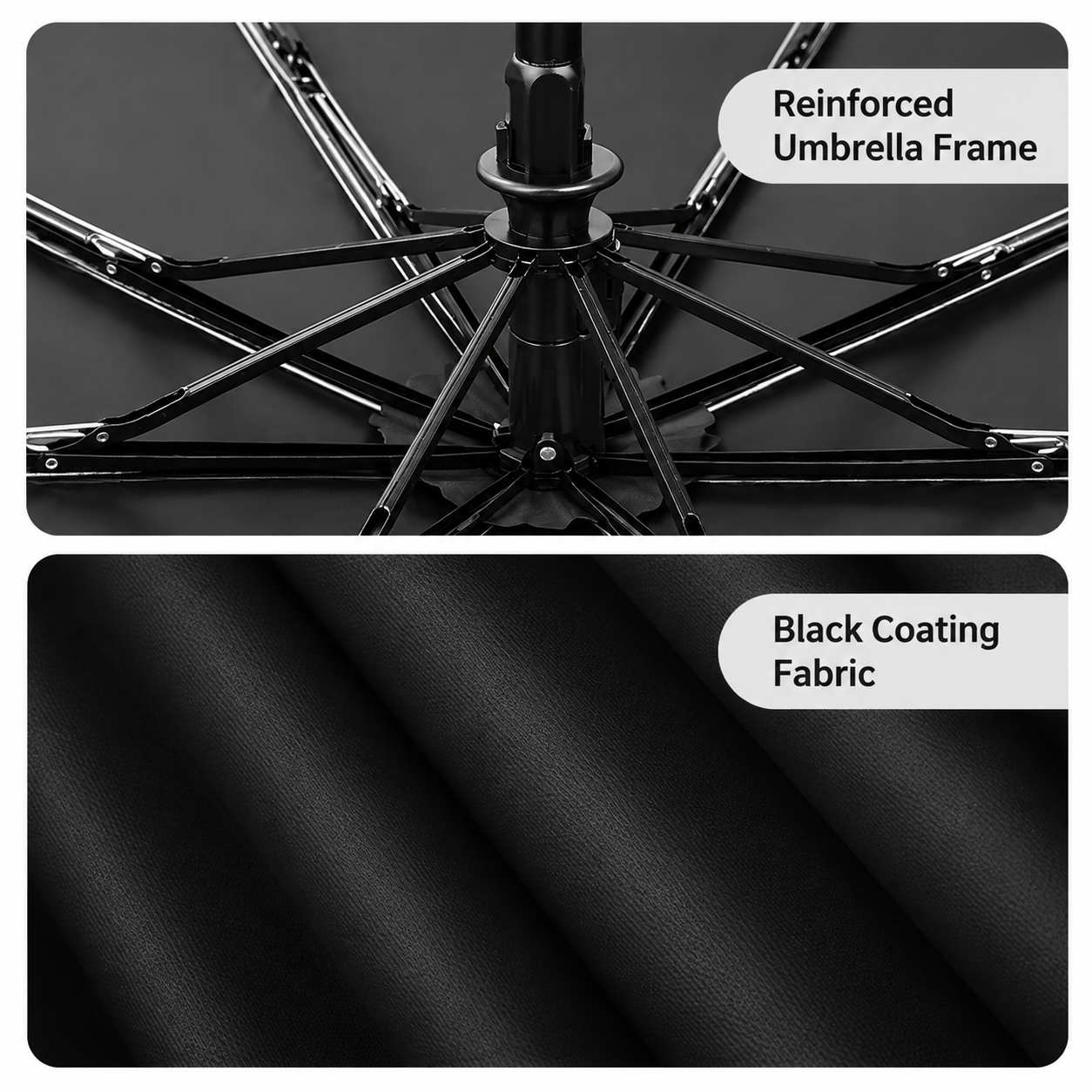 Beige Polka Dot Manual Folding Umbrella - 112 cm Canopy with Black Coating view 3