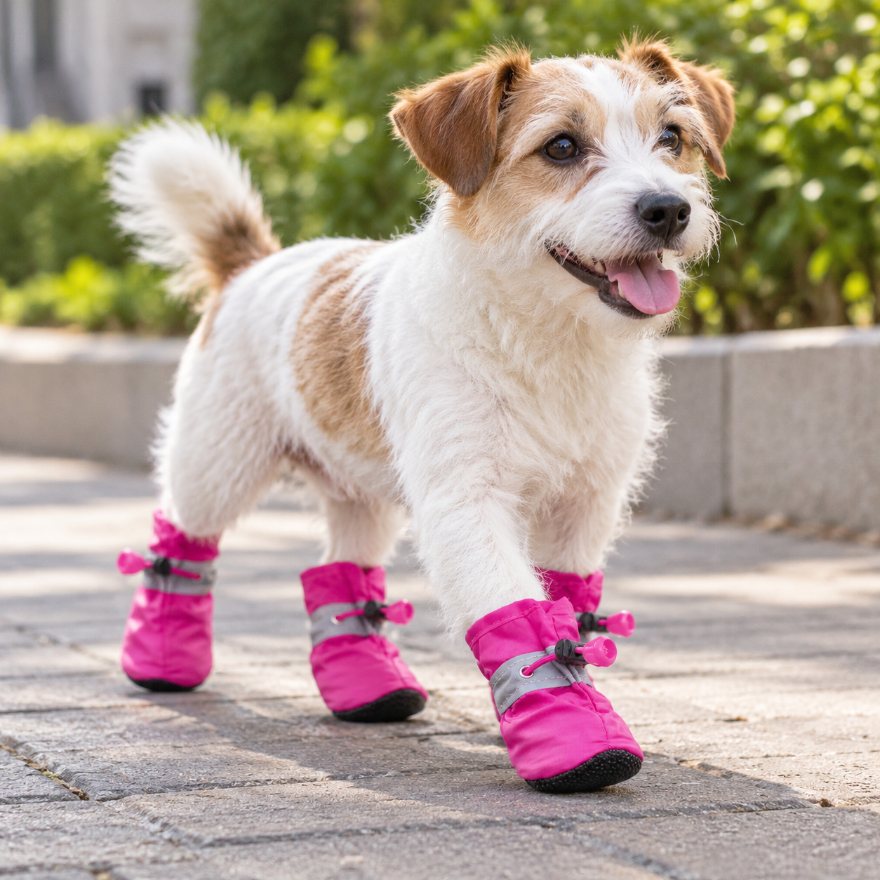Rose Red 4 Pack Waterproof Dog Boots (Size 2) - Reflective Paw Protectors with view 2