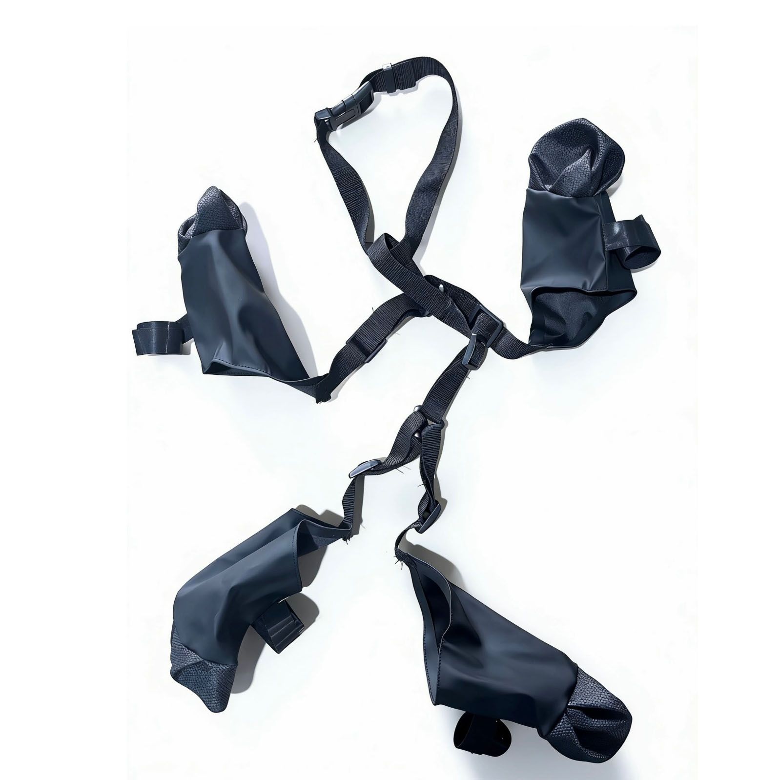 Black XS Adjustable Dog Rain Boots - Waterproof Paw and Leg Covers with — image 1