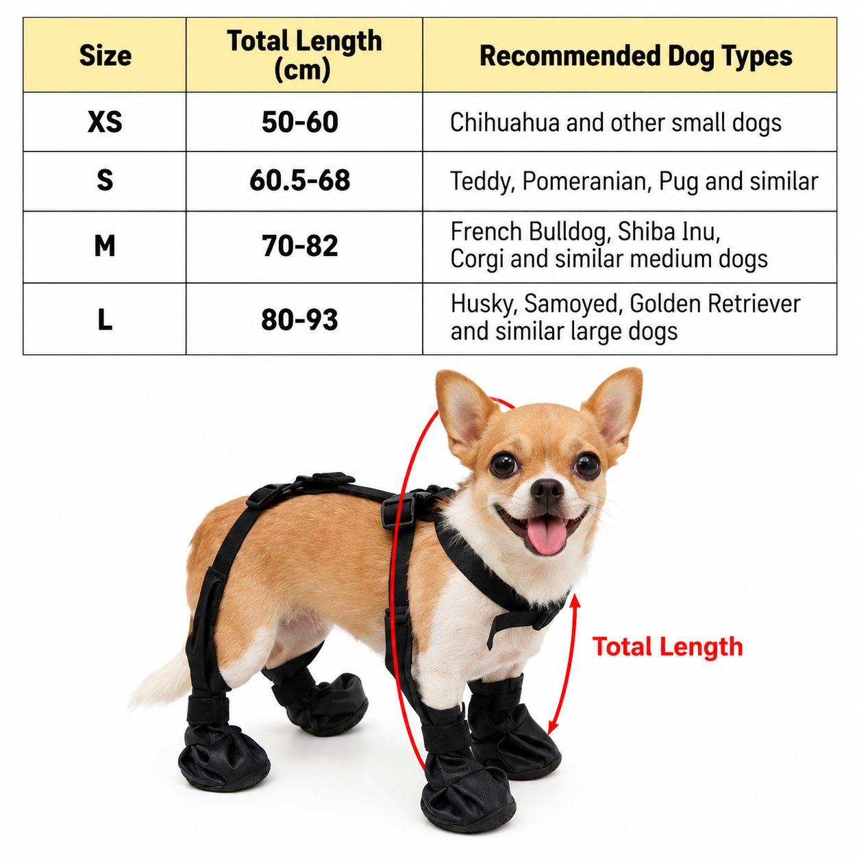 Black S Adjustable Dog Rain Boots - Waterproof Paw and Leg Covers with view 6