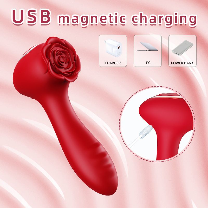 Rose Dual Stimulation Vibrator - 10 Vibration Modes view 6