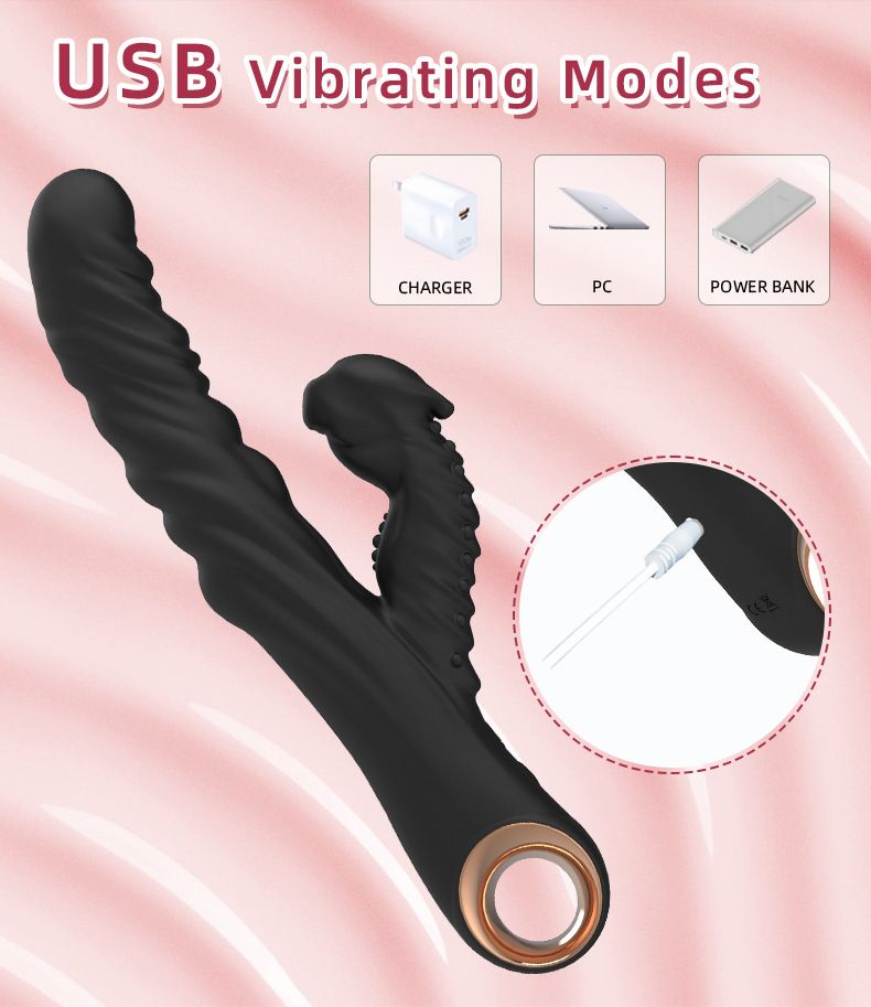 Dual Stimulation Vibrator - Textured Personal Massager with Flexible Dual-Arm view 4