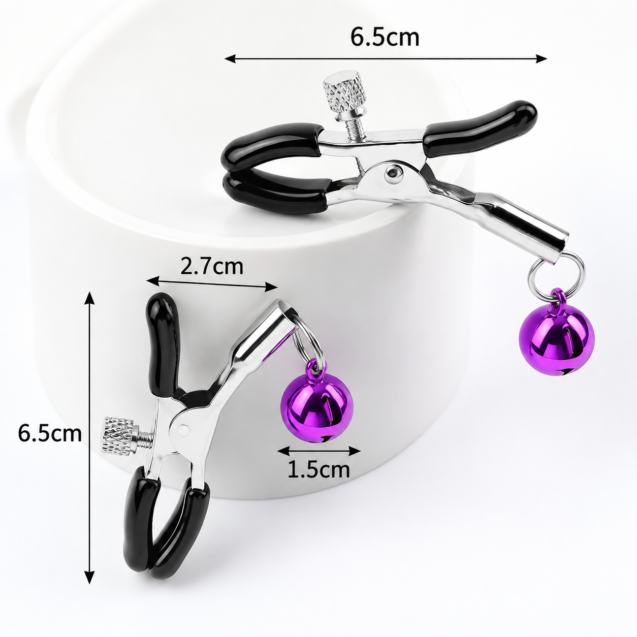 1 Pairs Adjustable Bell Nipple Clamps - Metal Sensory Clamps with Screw view 5