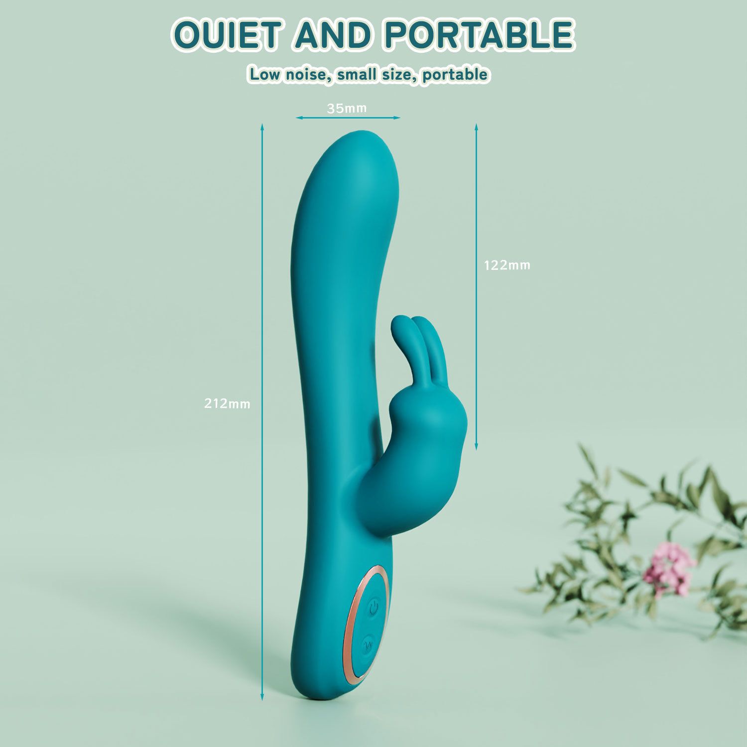 Green Dual Stimulation Rabbit Vibrator - Soft Flexible Personal Massager with view 6