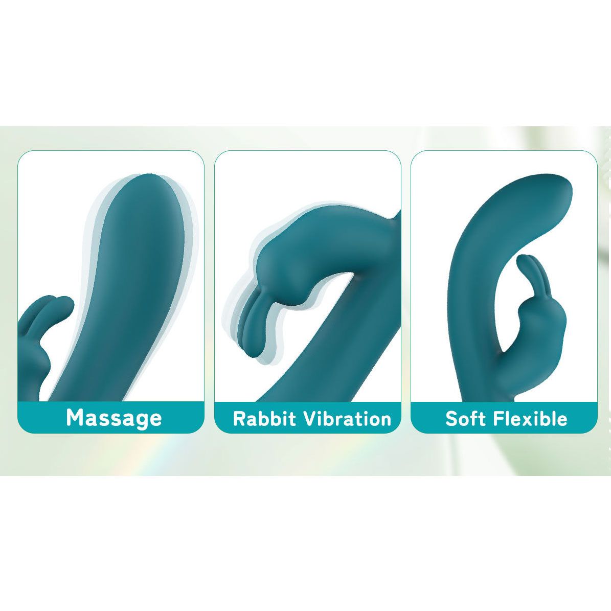 Purple Dual Stimulation Rabbit Vibrator - Soft Flexible Personal Massager with view 3
