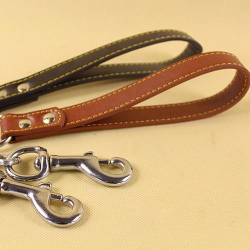 Metal Chain Dog Leash (Black)- Heavy Duty Pet Lead with Swivel Clip and Soft view 3
