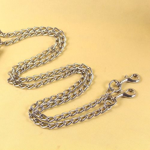 Metal Chain Dog Leash (Brown)- Heavy Duty Pet Lead with Swivel Clip and Soft view 4