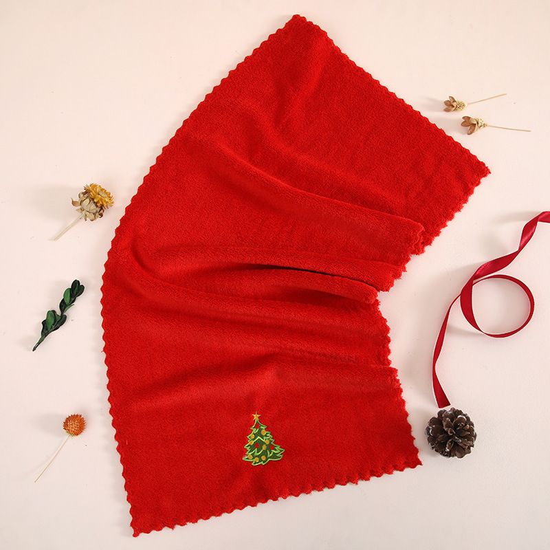 Red 3 Pack Christmas Hand Towels - 35 x 75 cm Red Set