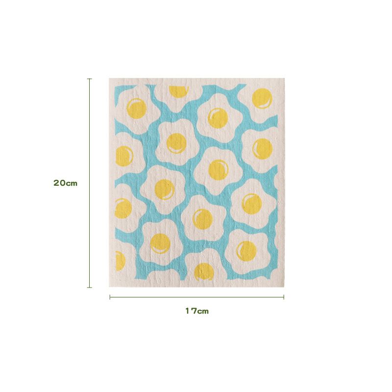 8 Pack Floral Kitchen Cleaning Cloths (Yellow Flower Pattern)- 17 x 20 cm view 6