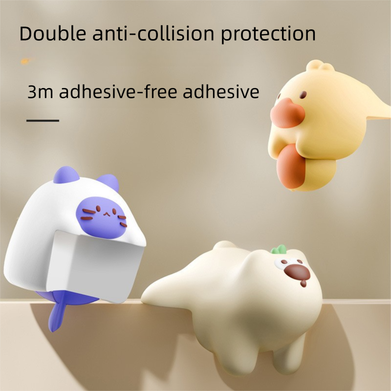 Beige Bear 4 Pack Cartoon Silicone Corner Protectors - Soft Right Angle view 3