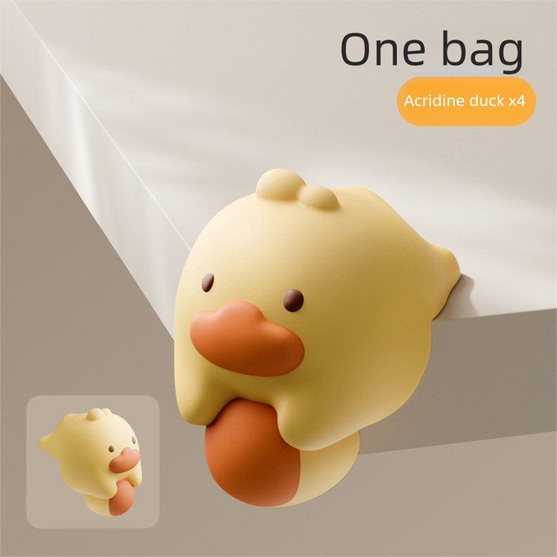 Yellow Duck 4 Pack Cartoon Silicone Corner Protectors - Soft Right Angle
