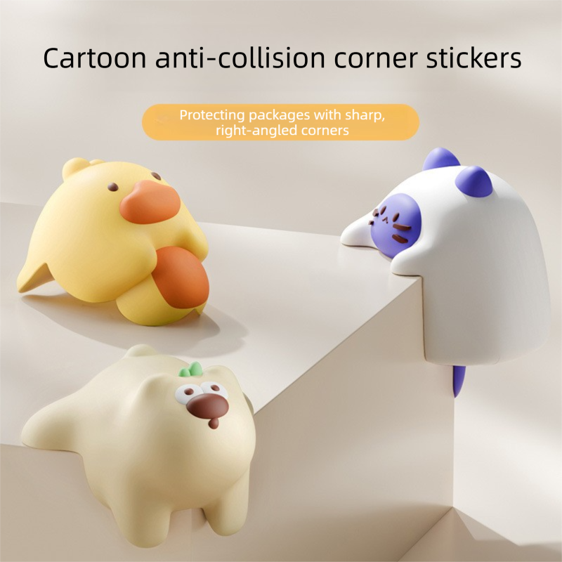 Yellow Duck 4 Pack Cartoon Silicone Corner Protectors - Soft Right Angle view 2
