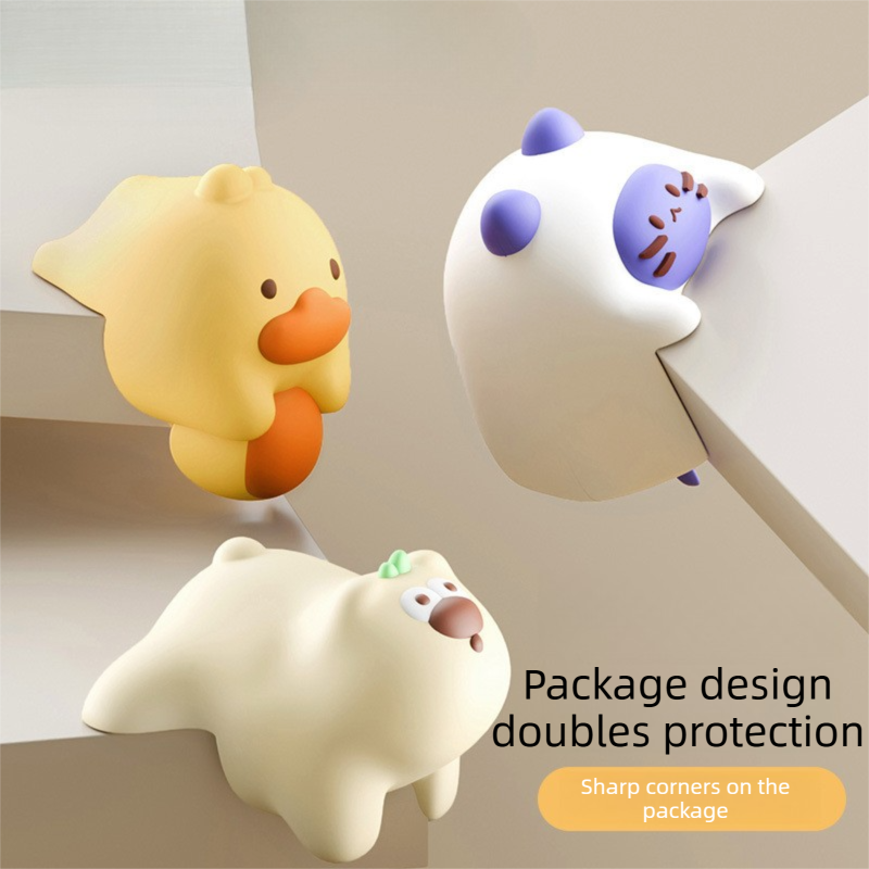 Yellow Duck 4 Pack Cartoon Silicone Corner Protectors - Soft Right Angle view 4