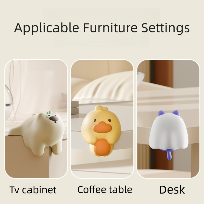 Yellow Duck 4 Pack Cartoon Silicone Corner Protectors - Soft Right Angle view 6