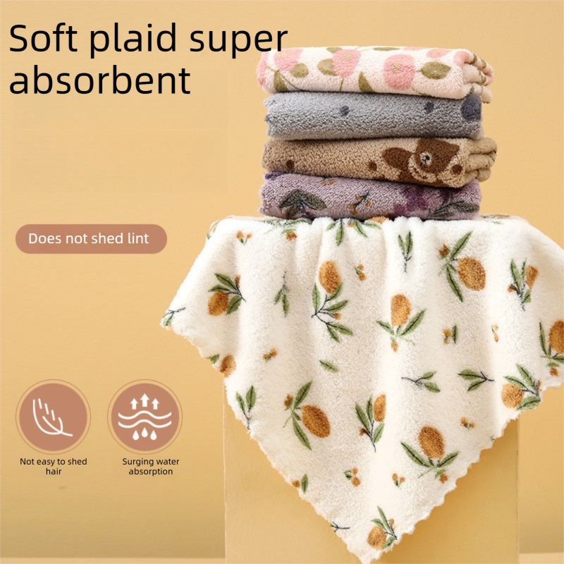 10 Pack Floral Coral Fleece Cleaning Cloth (Purple Floral Print)- 30x30cm view 2