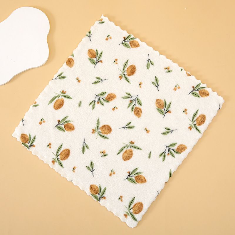 10 Pack Floral Coral Fleece Cleaning Cloth (White Floral Print)- 30x30cm Super
