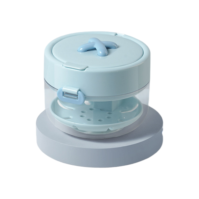 Blue Retainer Cleaning and Storage Case - 3 in 1 Portable Aligner and Denture — image 1