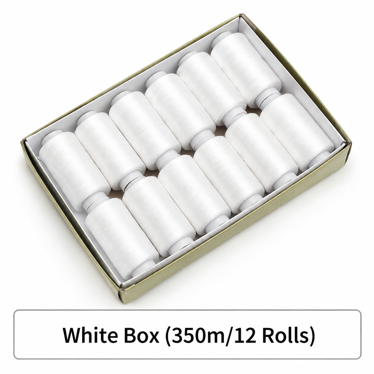 White Sewing Thread 12 Pack - 350m Per Spool All Purpose Thread Set for Hand