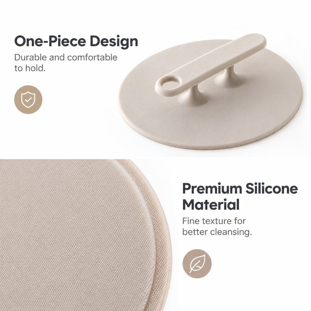 Gray Silicone Body Scrubber 2 Pack - 12.5 cm Exfoliating Shower Scrubbers with view 5
