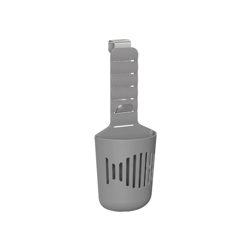 Gray Toilet Tank Cleaning Tablet Holder - Adjustable Hanging Cistern Basket