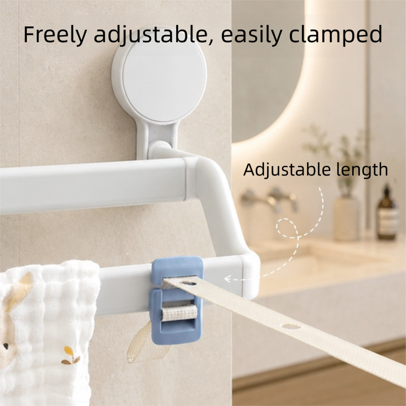 3 PCS Portable Travel Clothesline with 34 Hanging Holes - Adjustable No Drill view 2