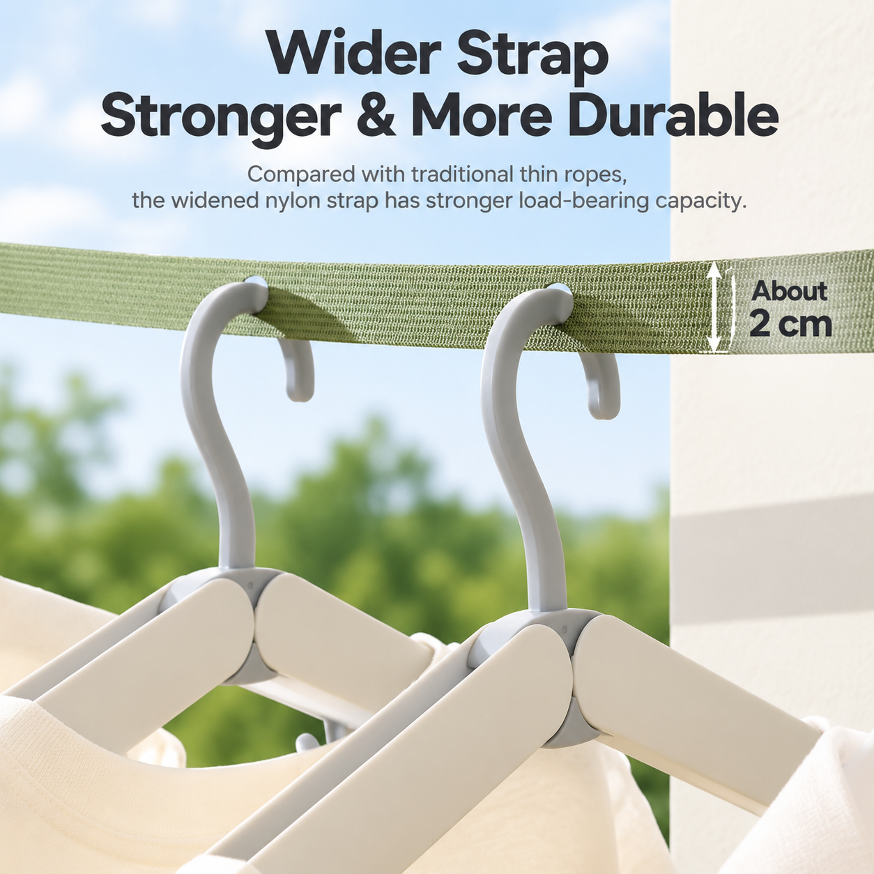 3 PCS Portable Travel Clothesline with 34 Hanging Holes - Adjustable No Drill view 3