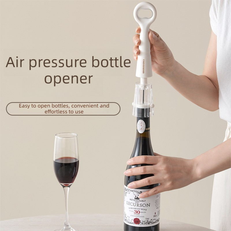 Brown 2 in 1 Air Pressure Wine Bottle Opener - 24cm Pneumatic Cork Remover view 4