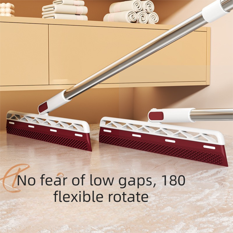 Red 2 in 1 Floor Squeegee Broom - 102cm Long Handle 32cm Double Sided Cleaning view 3