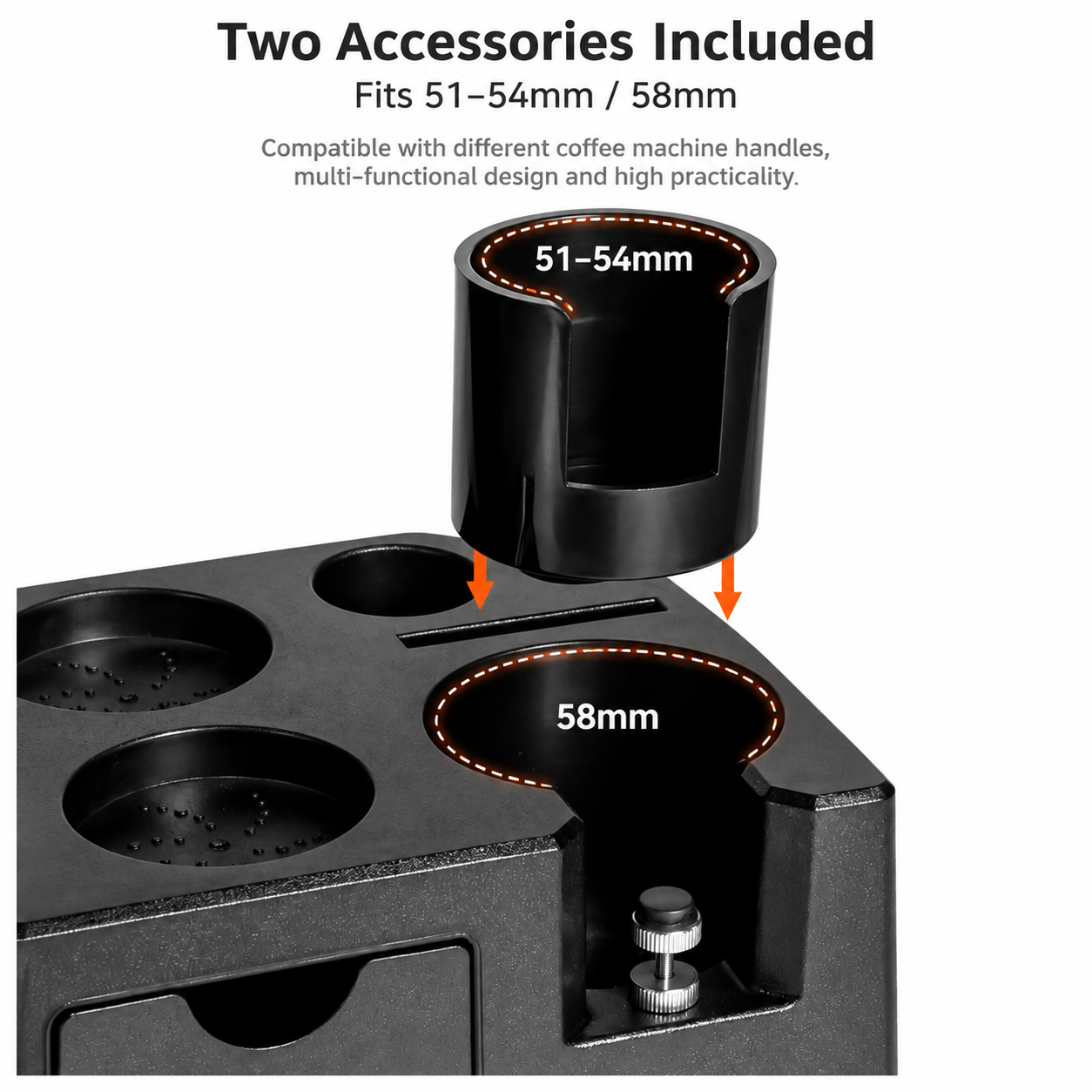 Coffee Tamping Station with Storage Drawer - ABS Espresso Portafilter Holder view 5