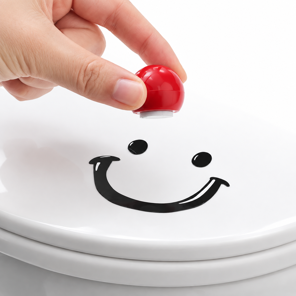 2 PCS Blue Smiley Face Toilet Seat Lifter - Adhesive Bathroom Lifter Handle view 3