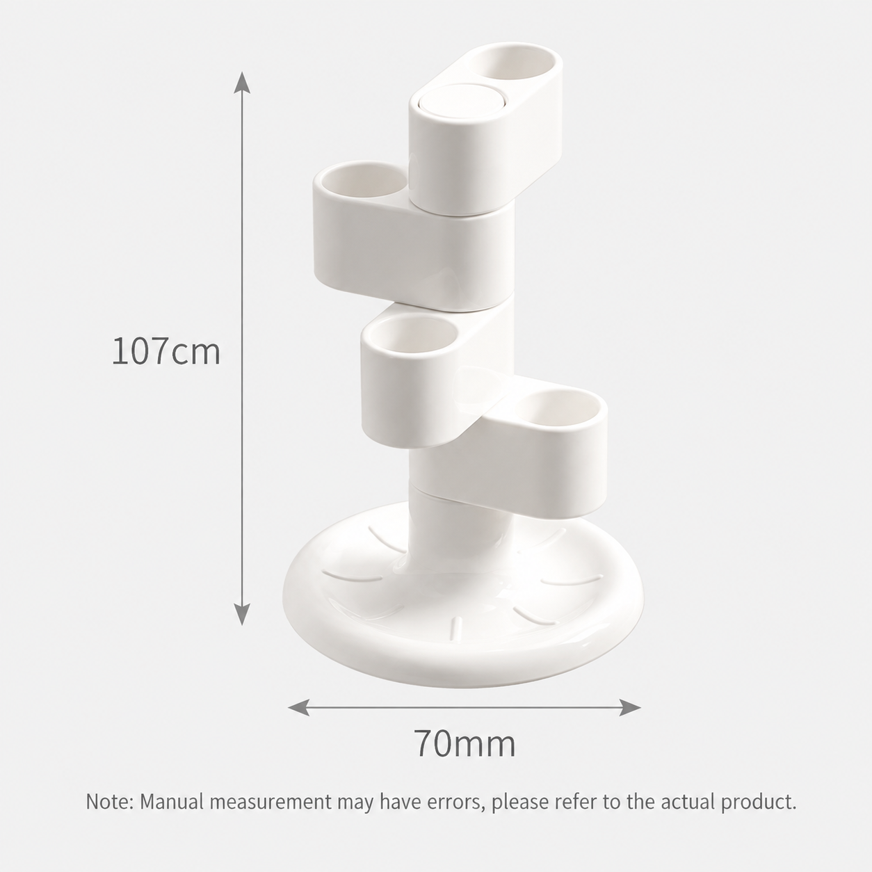 2 PCS 360 Rotating Toothbrush Holder - Vertical Layered Storage Stand with view 8
