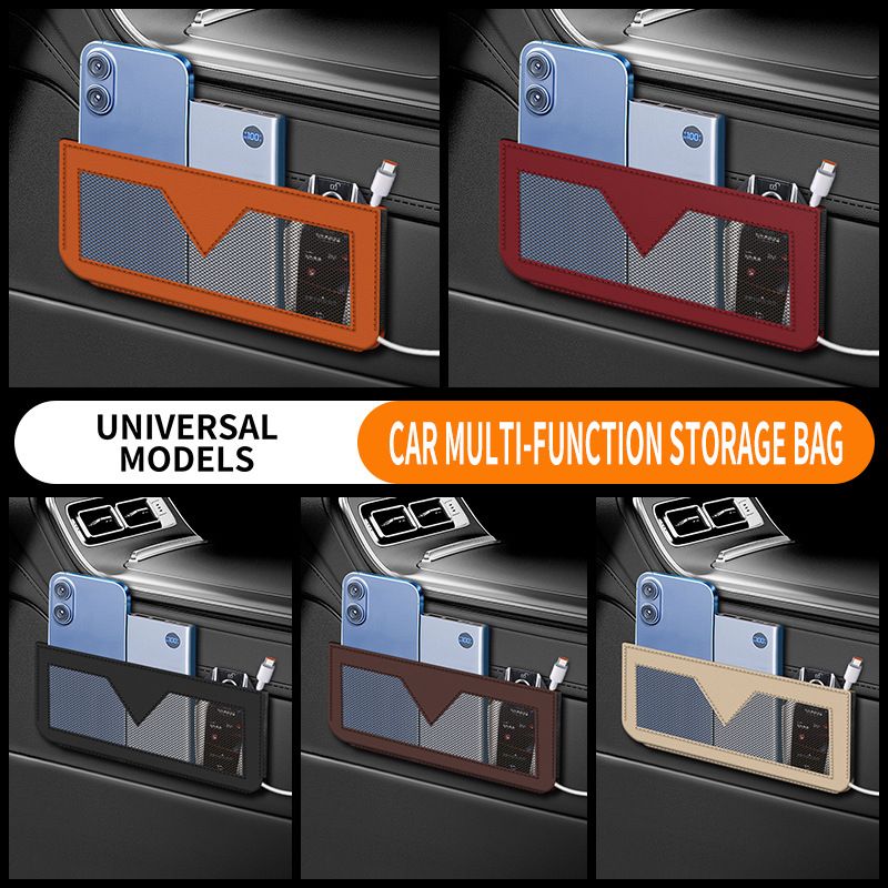 Red Car Organizer Storage Bag - Dashboard Seat Back Mesh Pocket view 6