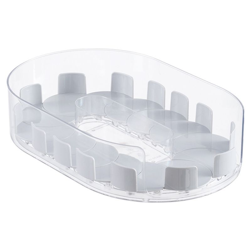 360° Rotating Refrigerator Organizer (Semi-transparent)- Clear Oval Turntable