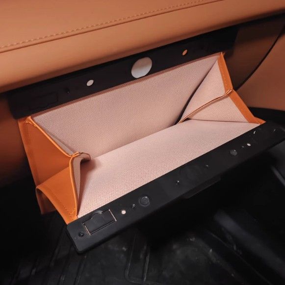 Orange Car Door Storage Bag with Magnetic Closure - Hanging Seat Back view 2