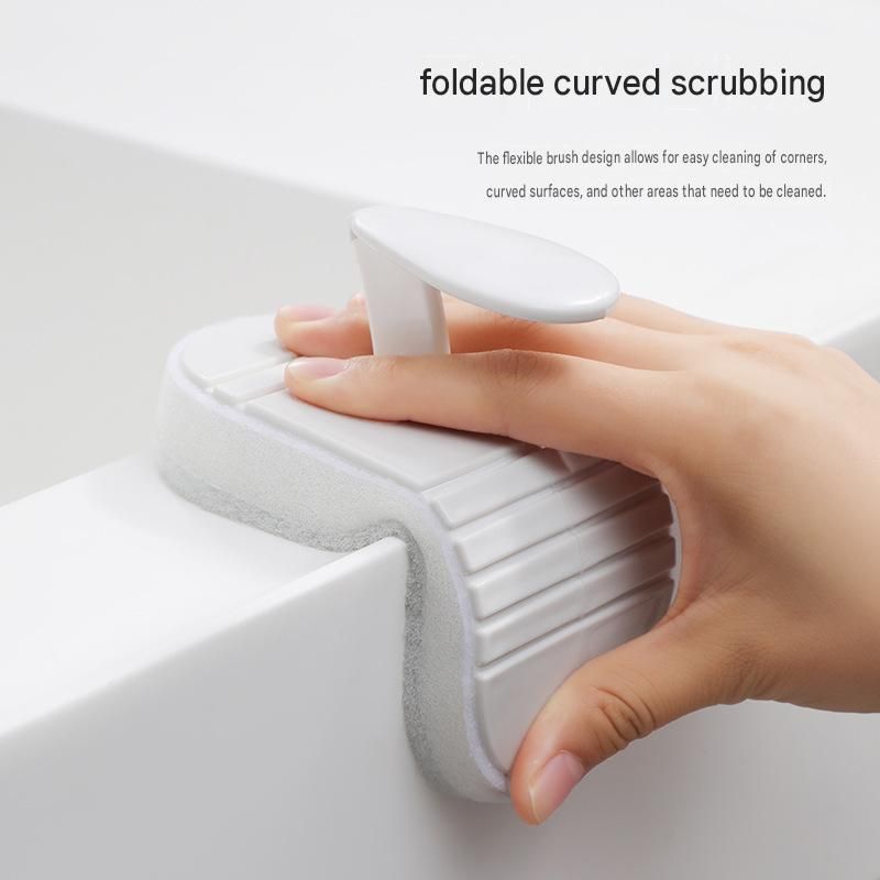 Flexible Bathroom Cleaning Brush with Replaceable Sponge Pads - Handheld view 2