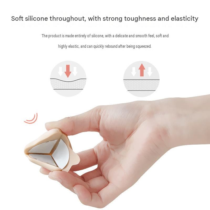 Brown Silicone Furniture Corner Protectors 6 Pack - Soft Self Adhesive 3-Sided view 3