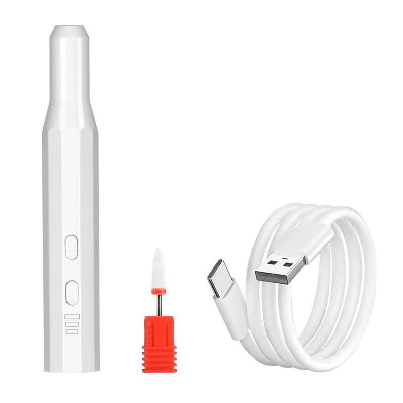 White Basic Electric Nail Drill Machine Nail File Tool with Adjustable Speed