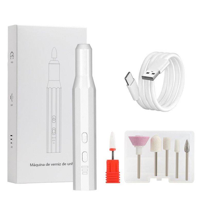 White 6-in-1 Electric Nail Drill Set