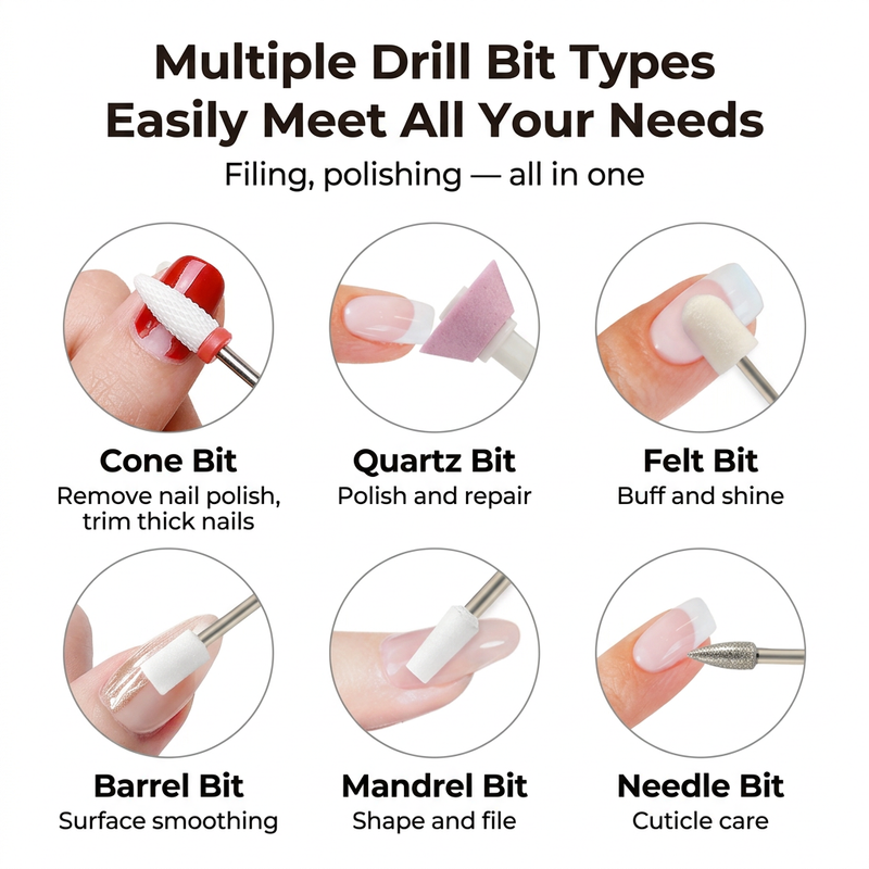White 6-in-1 Electric Nail Drill Set view 2