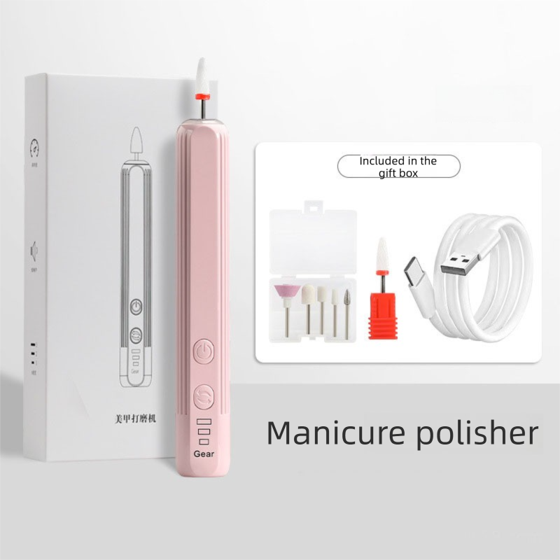 Pink Portable Electric Nail Drill with LED Light