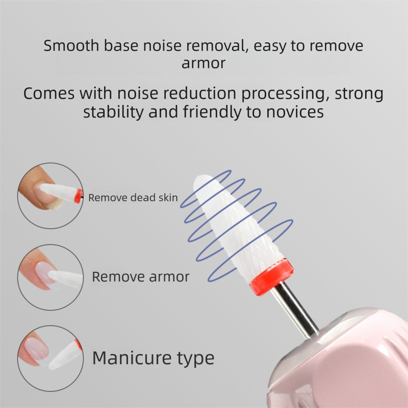 Pink Portable Electric Nail Drill with LED Light view 2