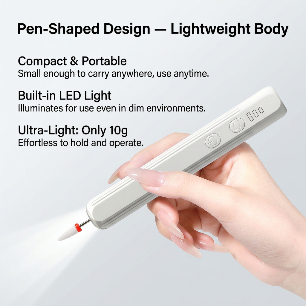 Corded Electric Nail Drill with Adjustable Speed - USB Type-C Manicure view 6