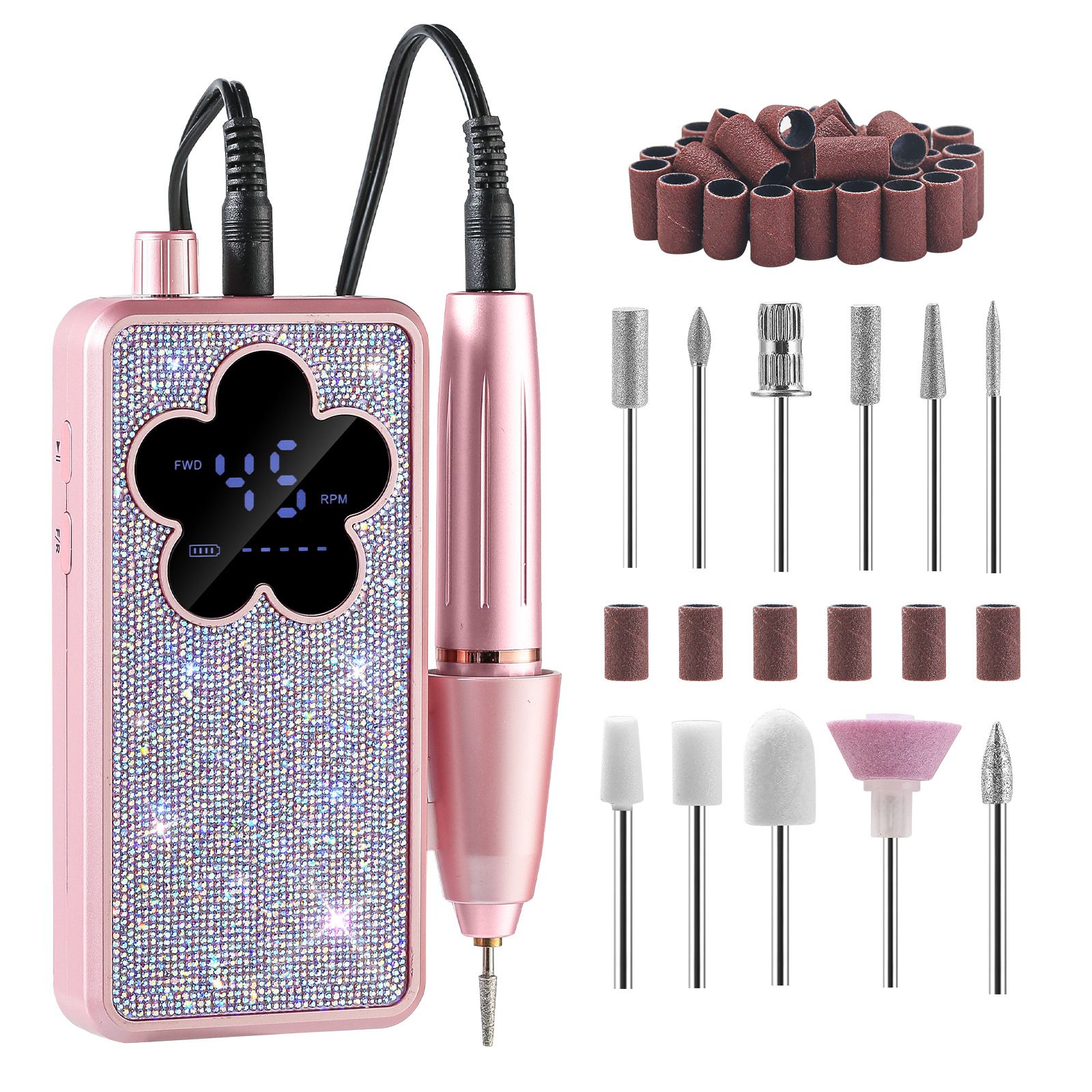 Electric Nail Drill Kit with Diamond Decor Design
